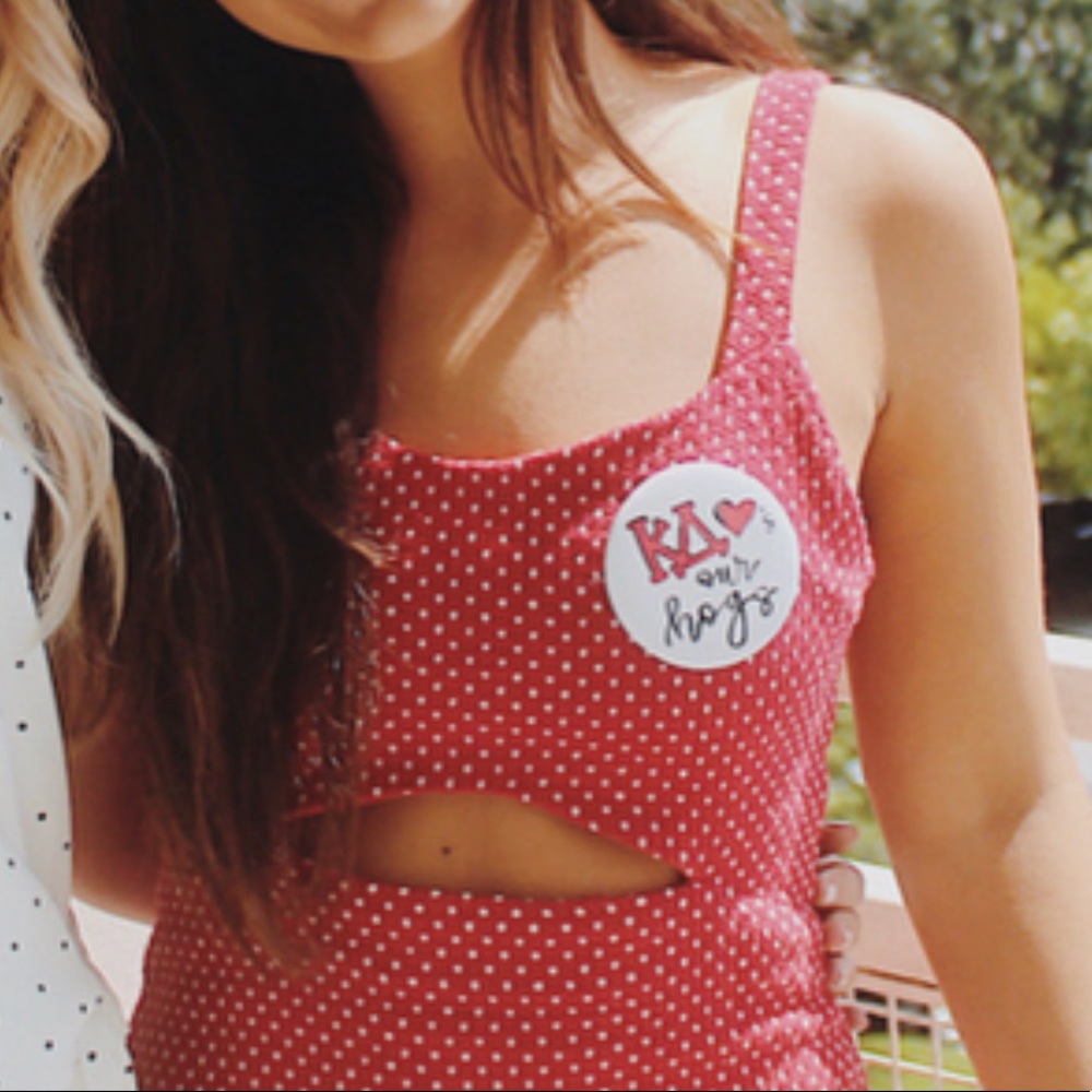 Hotty Spotty Red Cutout Dress